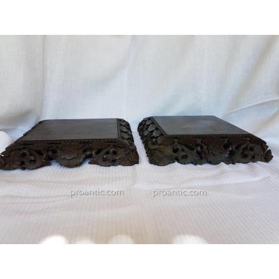 Pair Of Great Vase China Supports XIXe Legs