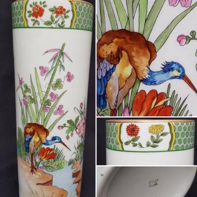 Bernardaud Porcelain Of Liloges Chinese Roll Vase