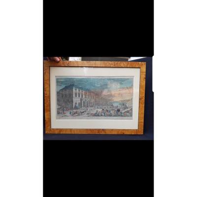 VUE D'OPTIQUE MARSEILLE XVIIIe GRAVURE PROVENCE