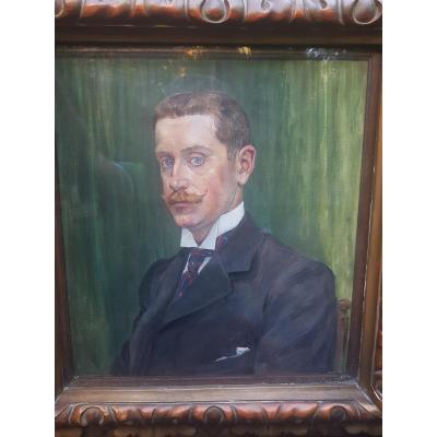 Portrait Of A Man With Mustache XIXth Period