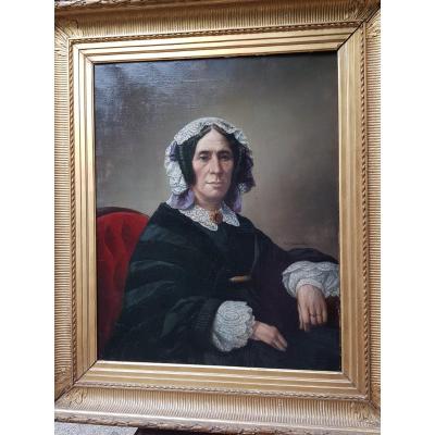 TRÈS GRAND PORTRAIT FEMME XIXe par AUGUSTE CHARPENTIER