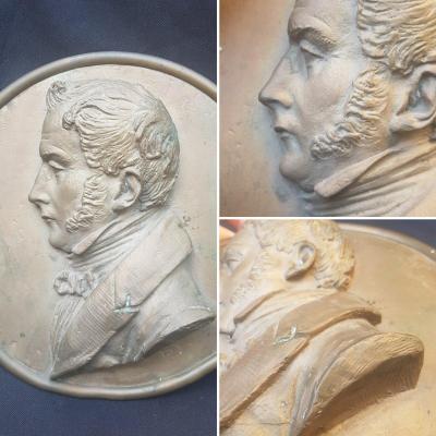 Charles X Bronze Profile Bas-relief Silhouette