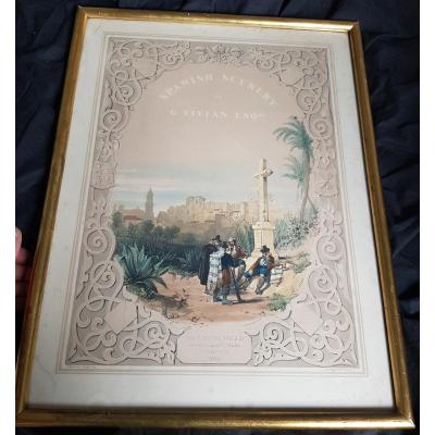 ESPAGNE ALCAZABA DE MALAGA LITHOGRAPHIE ROMANTIQUE GEORGE VIVIAN 1838