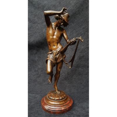 Carrier Belleuse The Mandolin Player XIXth Bronze Colin And Carrier-belleuse Company