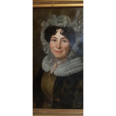 Portrait Of A Woman Charles X Dated 1826 And Signed