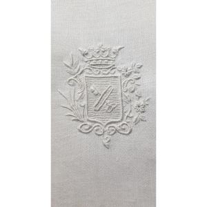 Large Pouch In Linen Wire Marquis Crown XIXth