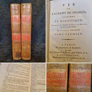 William Roscoe. Laurent The Magnificent An VIII Medicis Florence XVIII Old Book