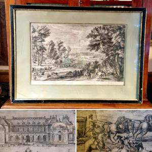 From The King's Cabinet - Van Der Meulen / Bauduins View Of The ChÂteau De Versailles 1685 17th Century Etching