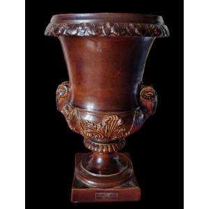 Earthenware Of Rouen Factory Of The Metairy Vase Medicis XIXth 2