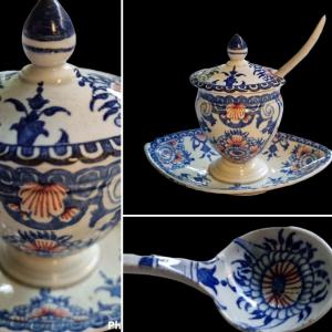 Gien Earthenware Mustard Dish Napoleon III Period