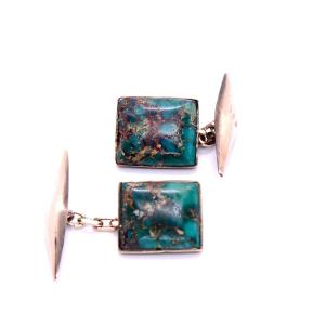 Rectangle And Gold Cufflinks 