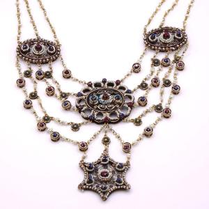 “sumptuous” Half-set, Bracelet And Necklace. Probably Austrian Work, 19th Century. 