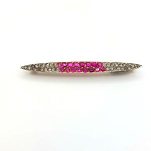 Antique "rubelia" Barrette Brooch