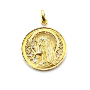 Virgin Mary Medal From The 1940s - Sellier - 18k Gold
