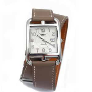 Hermès Cape Cod Watch, Large Model, Automatic, Steel And Swift Calfskin