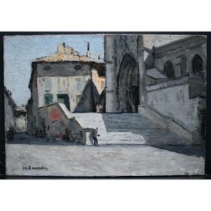 Jean Bouvachon The Collegiate Church Of Saint-agricol Avignon Provence XX Rt618