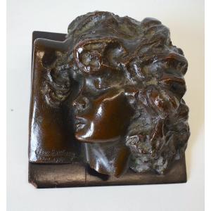 Cesar Santiano Argentina Bronze Portait Of Sleeping Woman 1912 Ref426