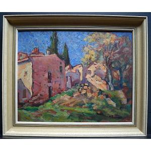 M Suringar Ardèche Ruins Of Rochemaure Provençal Landscape Post Impressionist XX Rt643