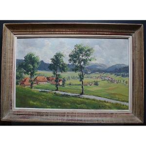 I Baillot Signed Landscape Vosges Savoie The Place Is To Be Identified XX Rt654