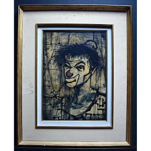 Clown Sad Poet Expressionist Signed To Identify XX Rt665