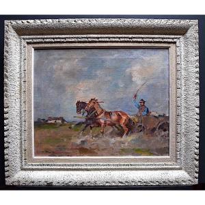 Country Scene Countryside Horses Signed To Identify XX Rt669