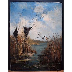 Signed Bergman Etang Marais Duck Signed Bergman Germany XX Rt673