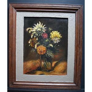 Ekegardh Hans Swedish Suede Still Life Bouquet Of Flowers 1937 XX Rt690