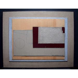 Abstract Collage 1950s 1960s Romania Russia Signed Julia Halaucesco XX Rt691