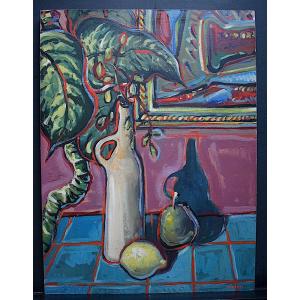 Signed Danion Contemporary Art Still Life Fruits Flowers XX Rt713