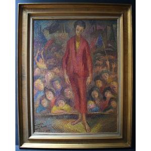 Raymond Normand Impressionist Pointillist Character Genre Scene XX Rt765