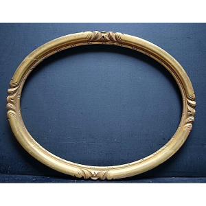 Oval Medallion Frame Year 1920 1930 Golden Rebate 40 X 30 Cm Frame Ref C1057