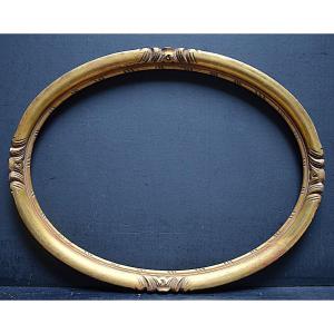 Oval Medallion Frame Year 1920 1930 Golden Rebate 40 X 30 Cm Frame Ref C1058