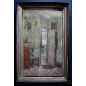 Signed Adebie Interior Rustic House Farm Peasant Rt777