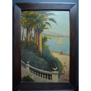 Signed G Kuhn 1945 Côte d'Azur Provence Marine Nice XX Rt786