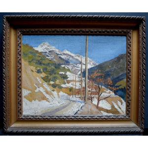 Signed M Constantin Mountain Snow Landscape XX Rt793