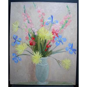 * Thérèse Debains Post-impressionist Flowers Bouquet Still Life Rt799