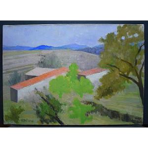 * Therese Debains Post Impressionist Landscape Signed XX Rt813