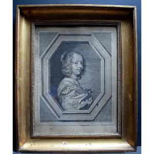 Burin Engraving Portrait Of Marguerite Lemon Mistress Of Van Dyck By Jean Morin Refd4