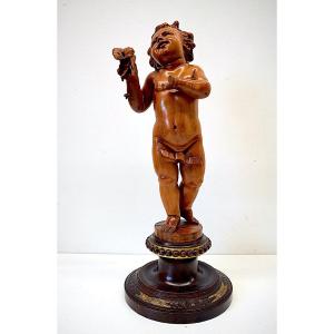 Carved Wood Cherub Putti Love Signed Cb De Lotto Italy XIXth Ref523