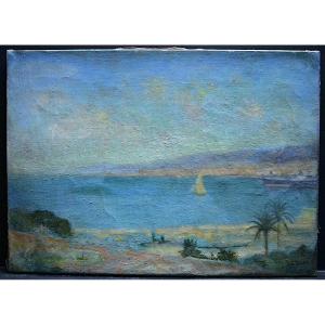 Signed A Dehn Orientalist Impressionist Marine Bay Of Algiers XX Rt853