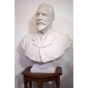 Raymond Sudre  1920 White Marble Bust Self Portrait Portrait Ref543