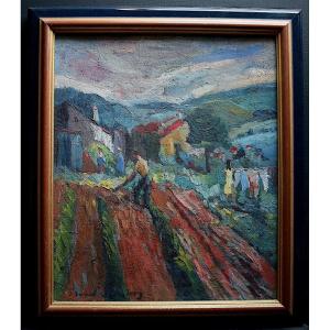 Fernand Perron Animated Country Scene Rougemont Doubs Fauve Fauvism XX Rt857