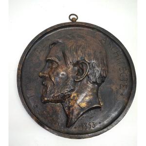 Victor Vilain Bronze Medallion Portrait Of Jean-marie-victor Viel Architect Of Paris Ref551