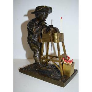 Pyrogenic Curiosity With Bronze System The Grinder Signed Menne And Susses Frères Ref577