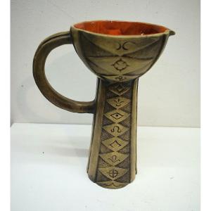 Madeleine Jolly Ceramic Pitcher 1950 Villefranche Sur Mer Provence Alpes Côte d'Azur Ref606