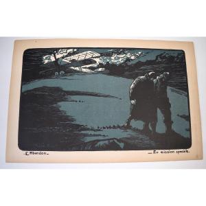 Print Maurice Busset Poster Lithograph Airplane Military Aviation War 1914 1918 Ref638