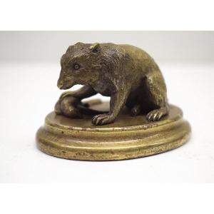Rare Animal Bronze Wolverine Or Glouton Or Gulo Gulo 19th Century Ref642