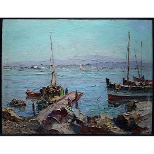 Marine Les Martigues Signed To Identify Côte d'Azur Provence Fishing Boats XXth Rt933