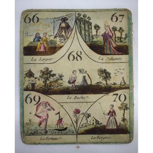 Curiosity Card From An Old Cavagnole Game XVIII Century 18th Biribi Yellow Dwarf Ref714 