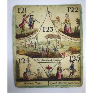 Curiosity Card From An Old Cavagnole Game XVIII 18th Biribi Yellow Dwarf Ref721